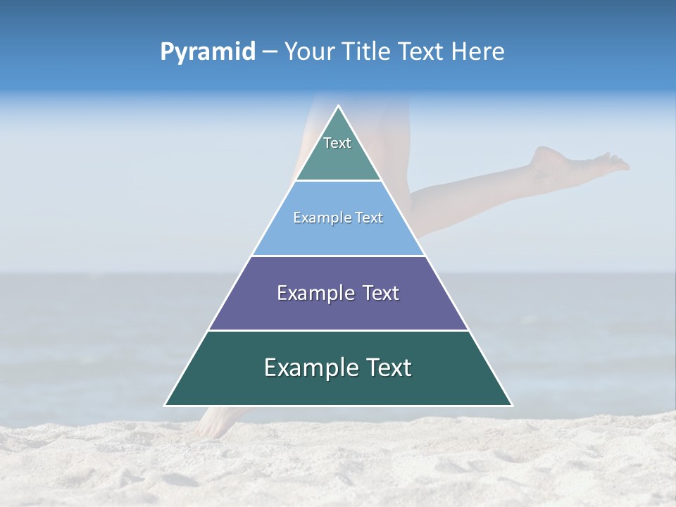 A Woman Running On The Beach With Her Feet In The Sand PowerPoint Template