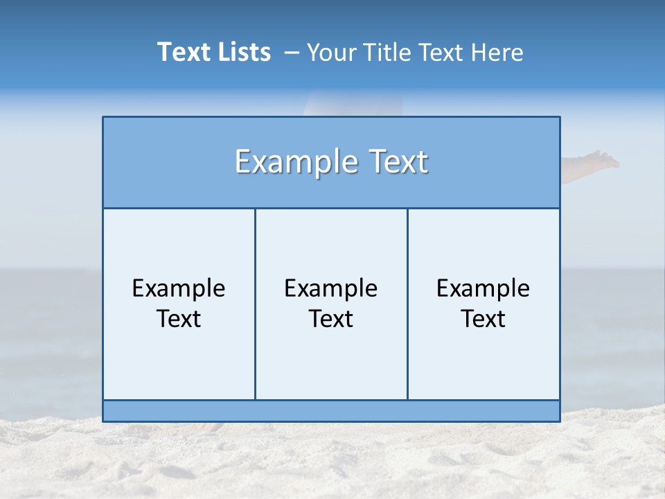A Woman Running On The Beach With Her Feet In The Sand PowerPoint Template