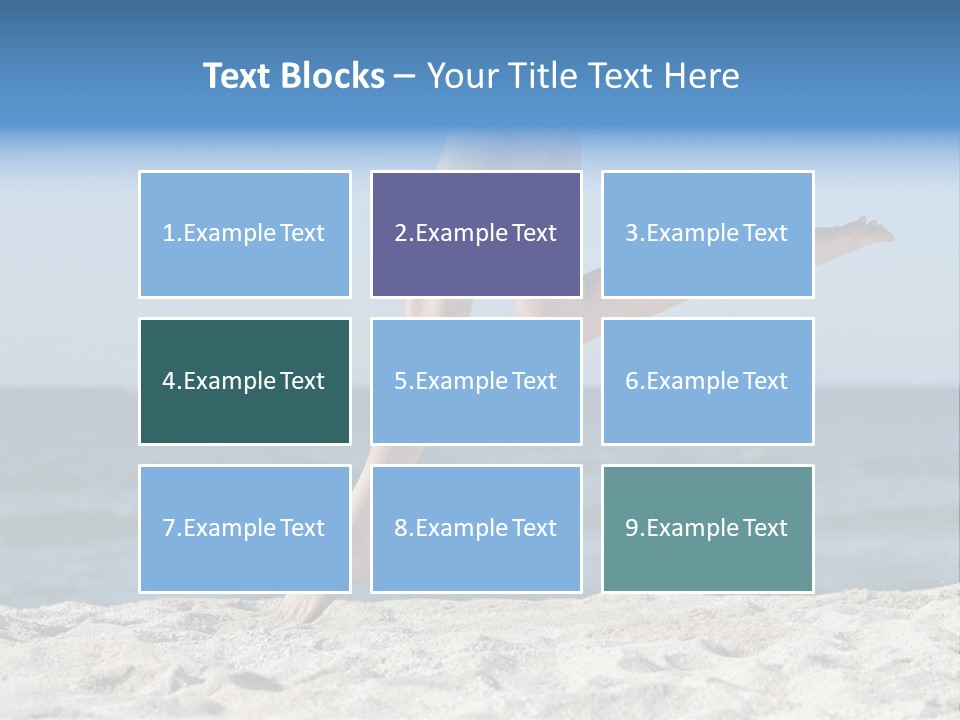 A Woman Running On The Beach With Her Feet In The Sand PowerPoint Template