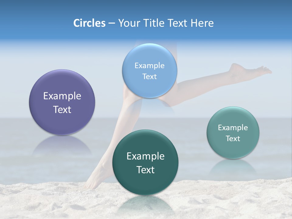 A Woman Running On The Beach With Her Feet In The Sand PowerPoint Template