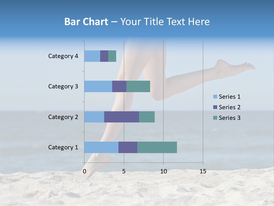 A Woman Running On The Beach With Her Feet In The Sand PowerPoint Template