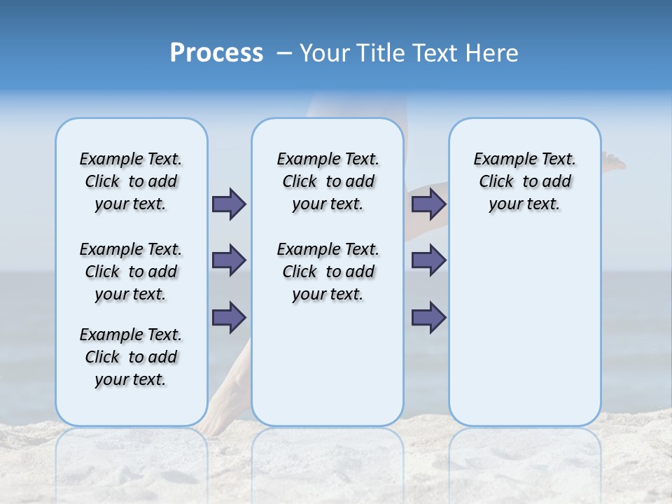 A Woman Running On The Beach With Her Feet In The Sand PowerPoint Template