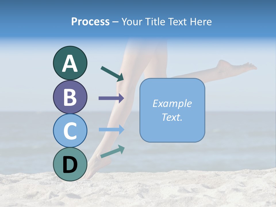 A Woman Running On The Beach With Her Feet In The Sand PowerPoint Template