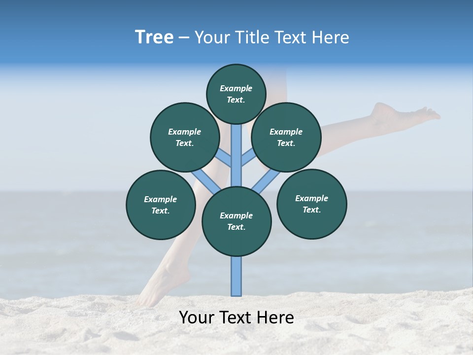 A Woman Running On The Beach With Her Feet In The Sand PowerPoint Template