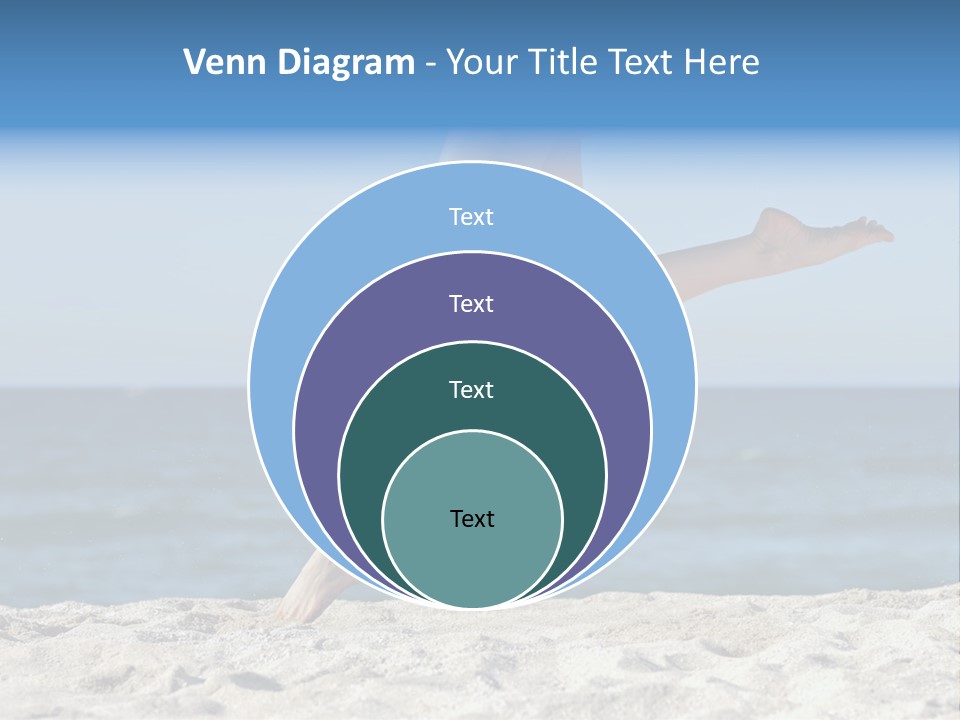 A Woman Running On The Beach With Her Feet In The Sand PowerPoint Template