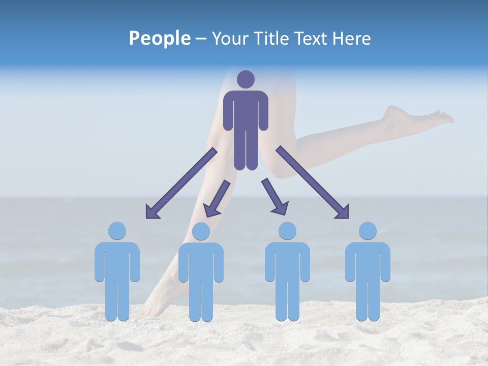 A Woman Running On The Beach With Her Feet In The Sand PowerPoint Template