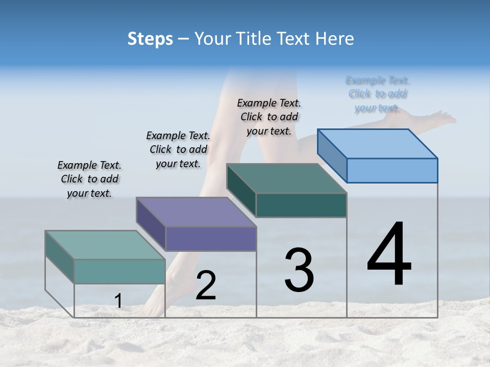 A Woman Running On The Beach With Her Feet In The Sand PowerPoint Template