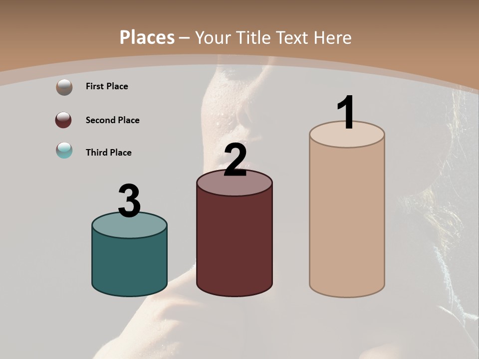 A Woman Is Drying Her Hair In The Shower PowerPoint Template