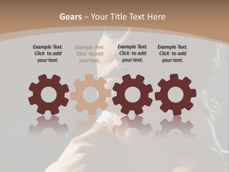 A Woman Is Drying Her Hair In The Shower PowerPoint Template