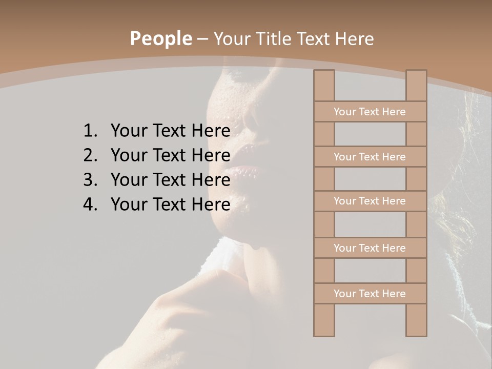 A Woman Is Drying Her Hair In The Shower PowerPoint Template