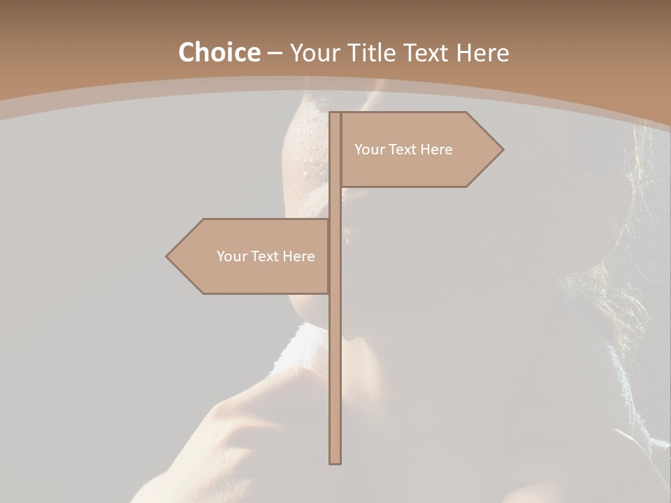 A Woman Is Drying Her Hair In The Shower PowerPoint Template