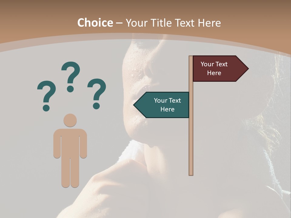 A Woman Is Drying Her Hair In The Shower PowerPoint Template