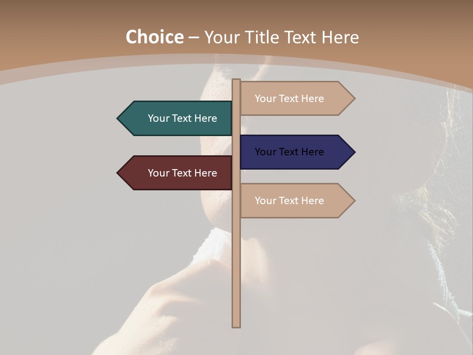 A Woman Is Drying Her Hair In The Shower PowerPoint Template