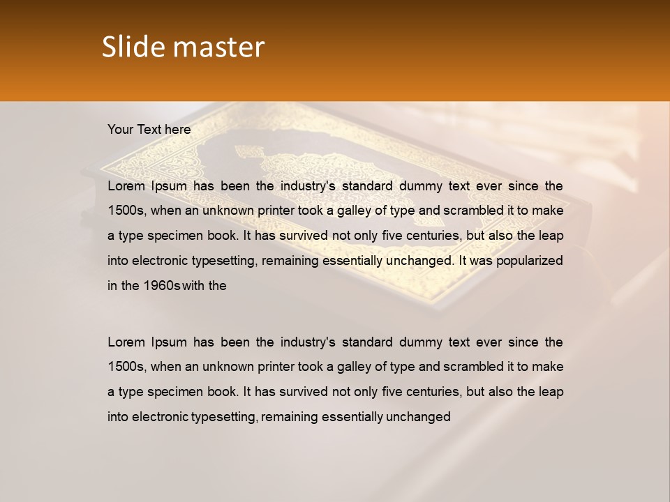 A Book Sitting On Top Of A Wooden Table PowerPoint Template