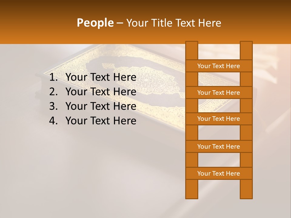 A Book Sitting On Top Of A Wooden Table PowerPoint Template