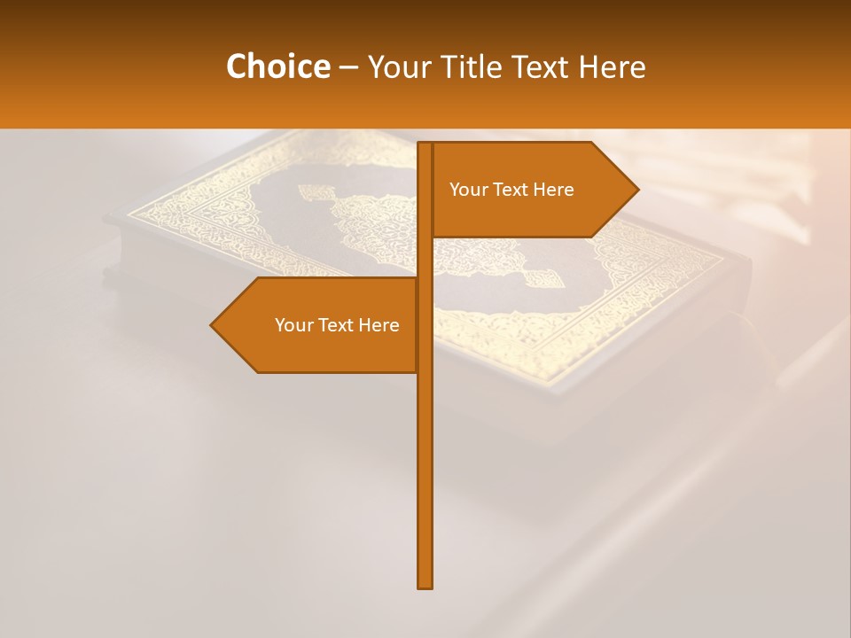 A Book Sitting On Top Of A Wooden Table PowerPoint Template