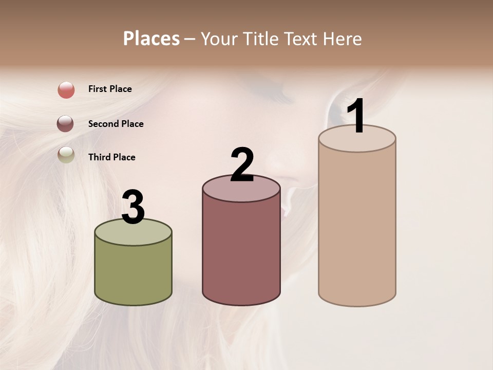 A Woman With Long Blonde Hair And Red Lipstick PowerPoint Template