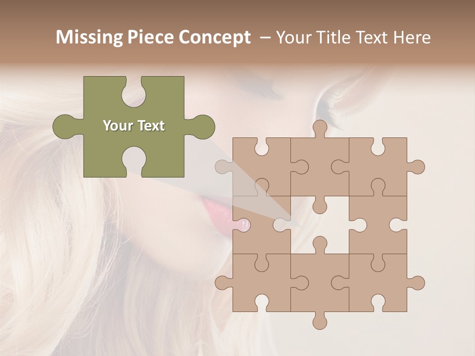 A Woman With Long Blonde Hair And Red Lipstick PowerPoint Template