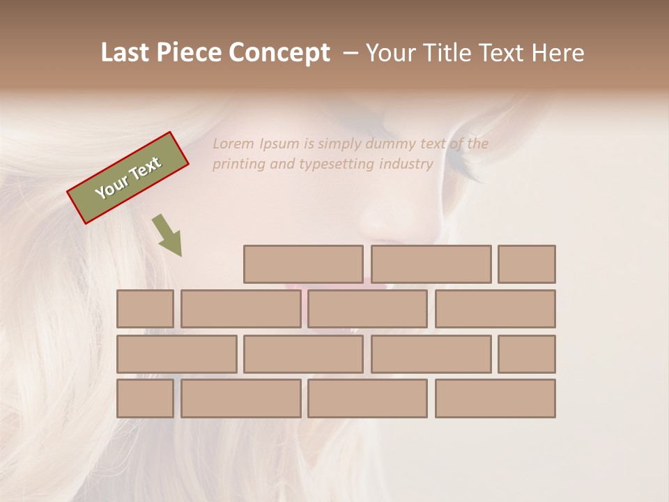 A Woman With Long Blonde Hair And Red Lipstick PowerPoint Template