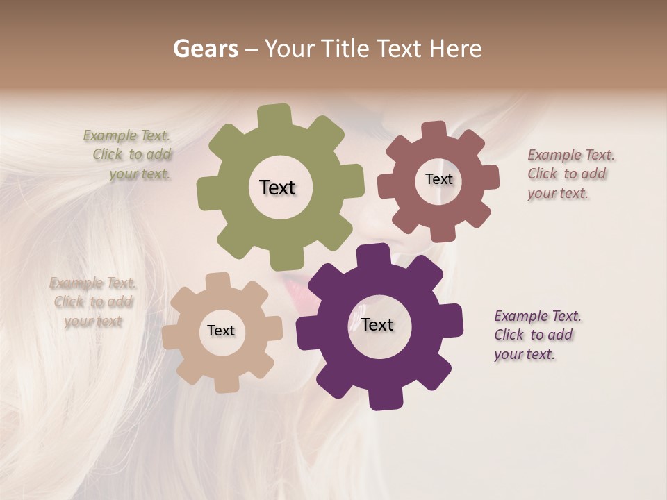 A Woman With Long Blonde Hair And Red Lipstick PowerPoint Template