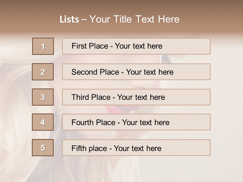 A Woman With Long Blonde Hair And Red Lipstick PowerPoint Template