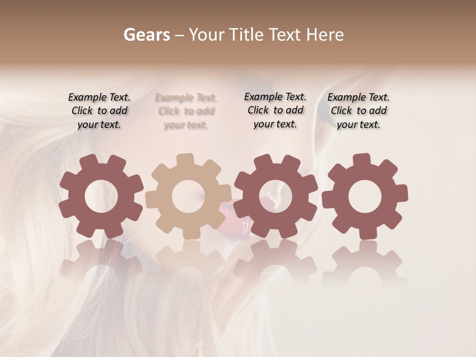 A Woman With Long Blonde Hair And Red Lipstick PowerPoint Template