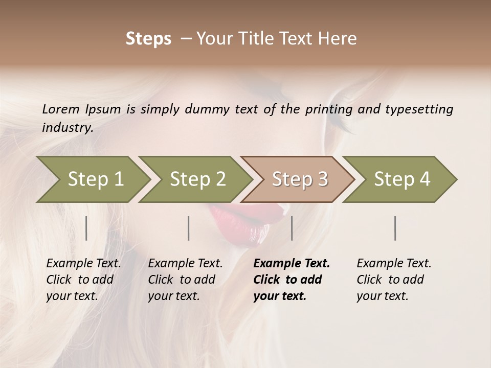 A Woman With Long Blonde Hair And Red Lipstick PowerPoint Template