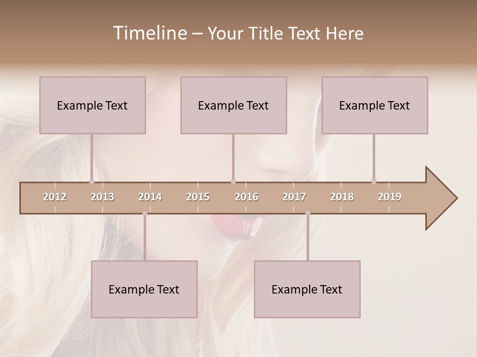 A Woman With Long Blonde Hair And Red Lipstick PowerPoint Template