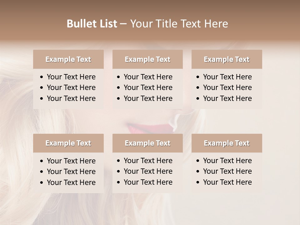 A Woman With Long Blonde Hair And Red Lipstick PowerPoint Template