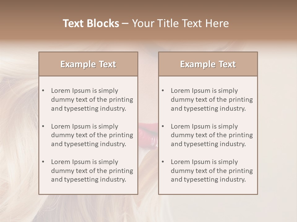 A Woman With Long Blonde Hair And Red Lipstick PowerPoint Template