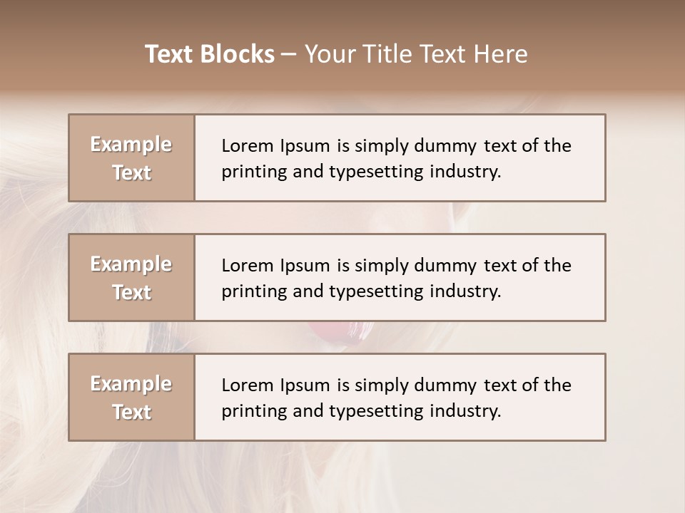 A Woman With Long Blonde Hair And Red Lipstick PowerPoint Template