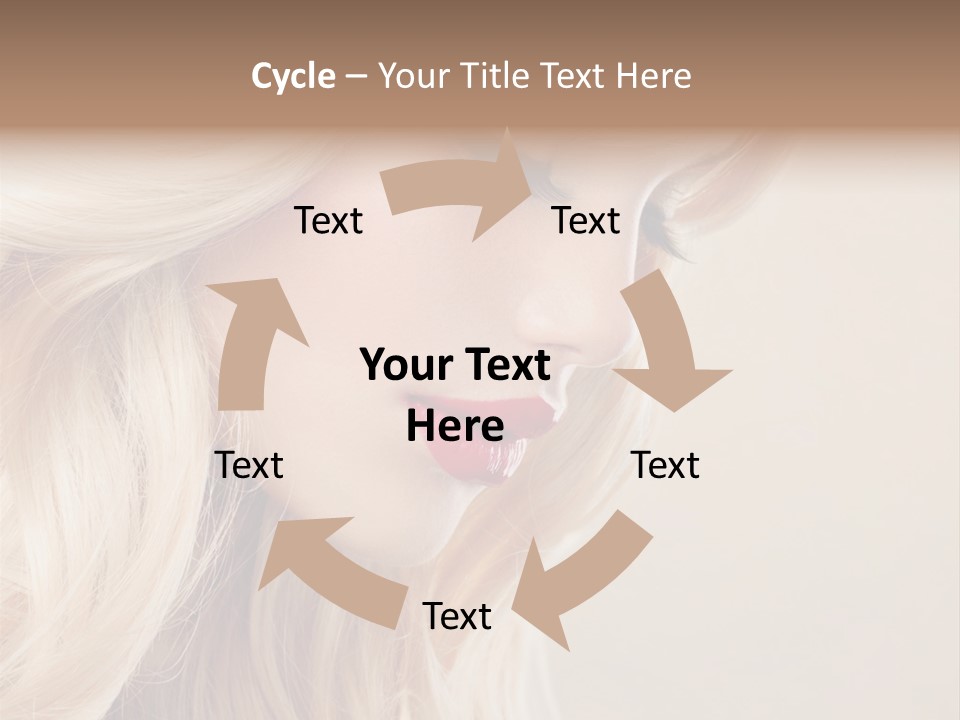 A Woman With Long Blonde Hair And Red Lipstick PowerPoint Template