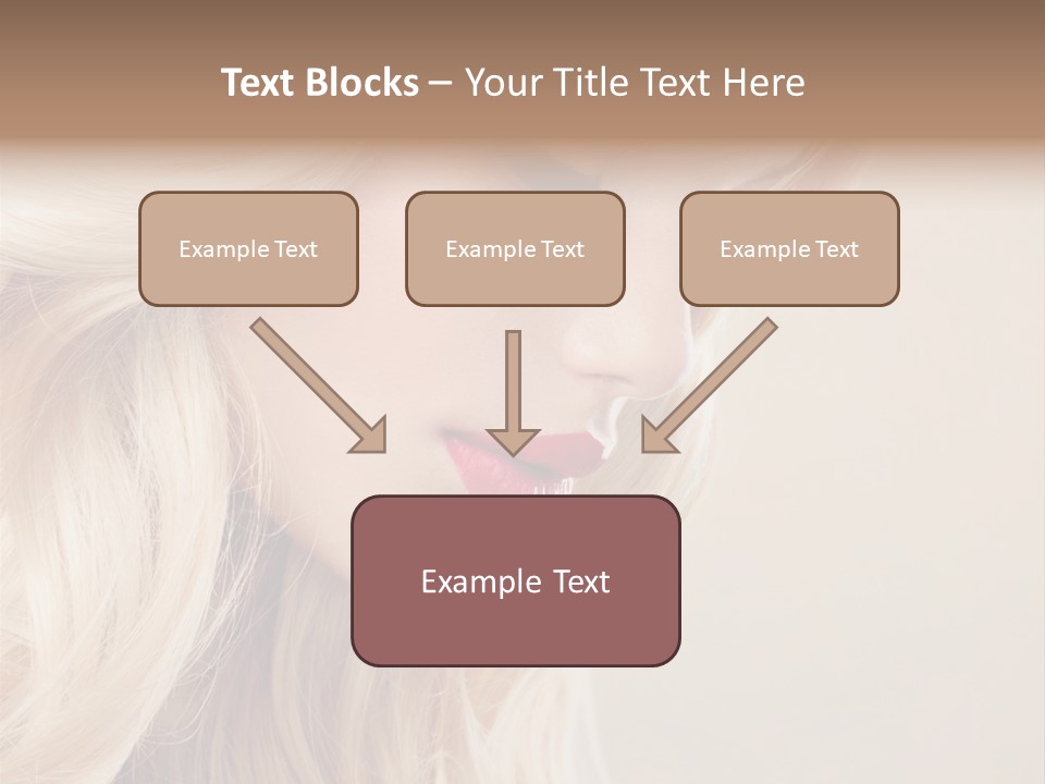 A Woman With Long Blonde Hair And Red Lipstick PowerPoint Template