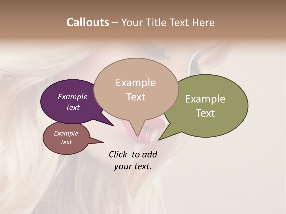 A Woman With Long Blonde Hair And Red Lipstick PowerPoint Template