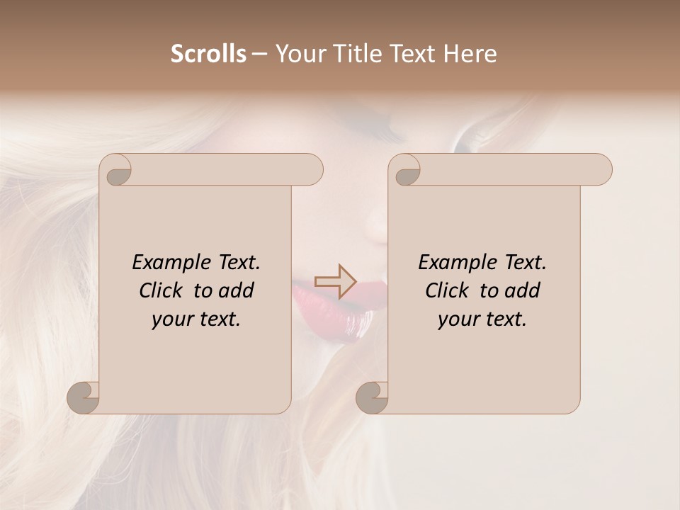 A Woman With Long Blonde Hair And Red Lipstick PowerPoint Template