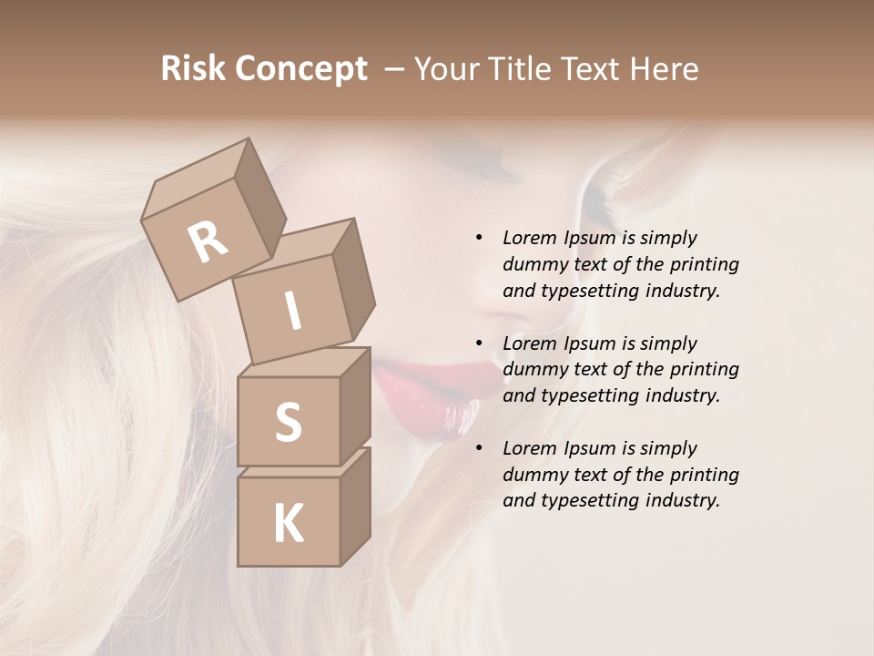 A Woman With Long Blonde Hair And Red Lipstick PowerPoint Template