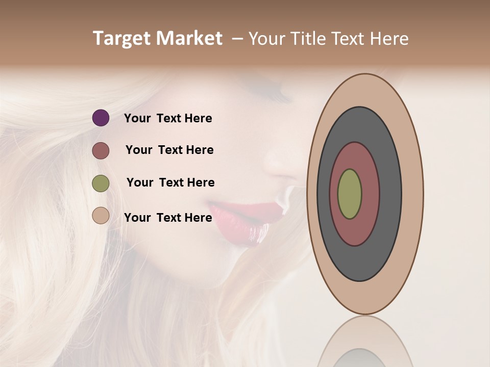 A Woman With Long Blonde Hair And Red Lipstick PowerPoint Template