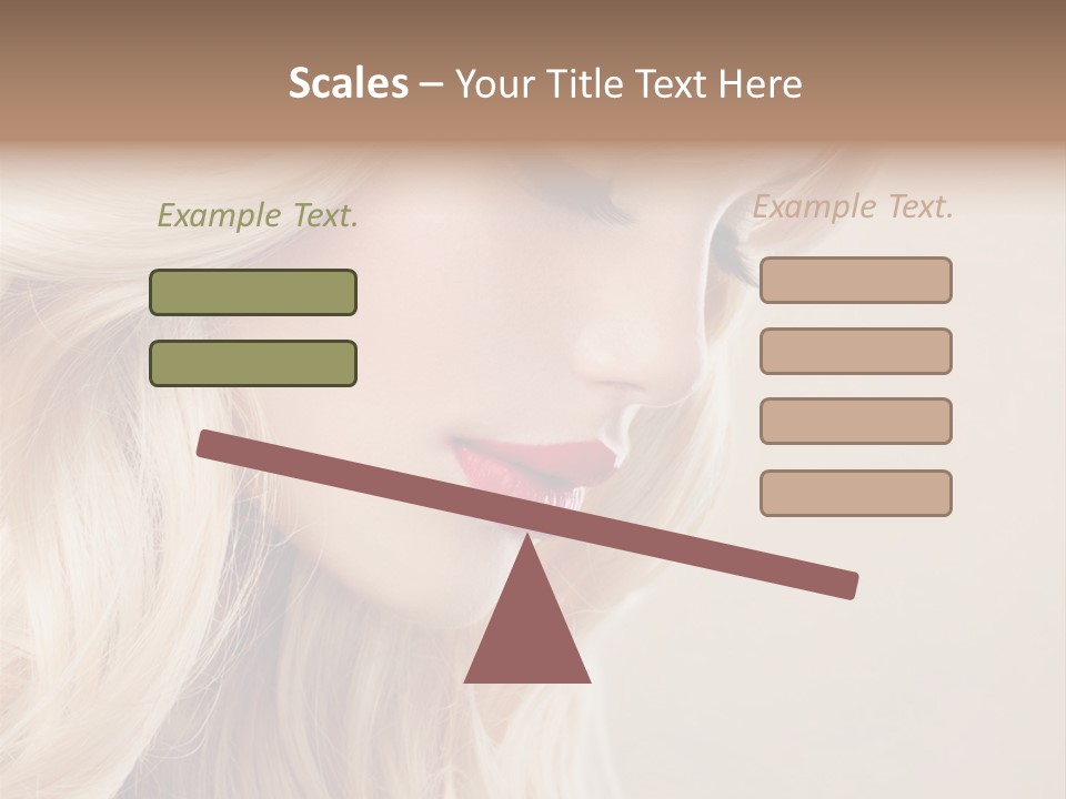 A Woman With Long Blonde Hair And Red Lipstick PowerPoint Template