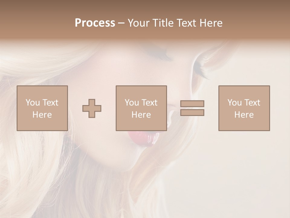 A Woman With Long Blonde Hair And Red Lipstick PowerPoint Template