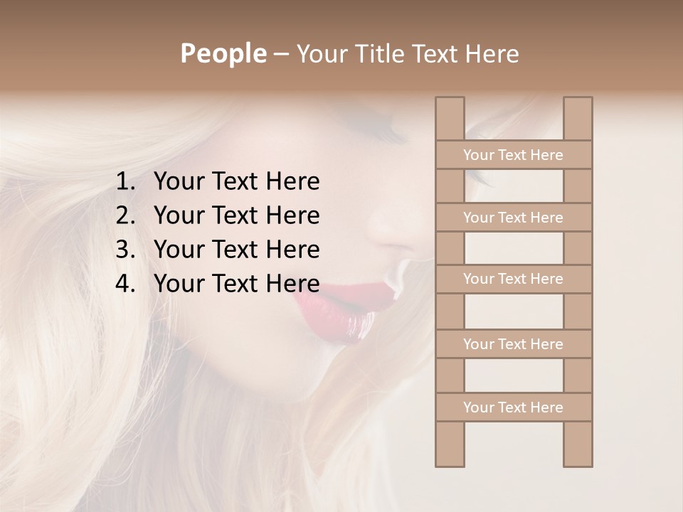 A Woman With Long Blonde Hair And Red Lipstick PowerPoint Template