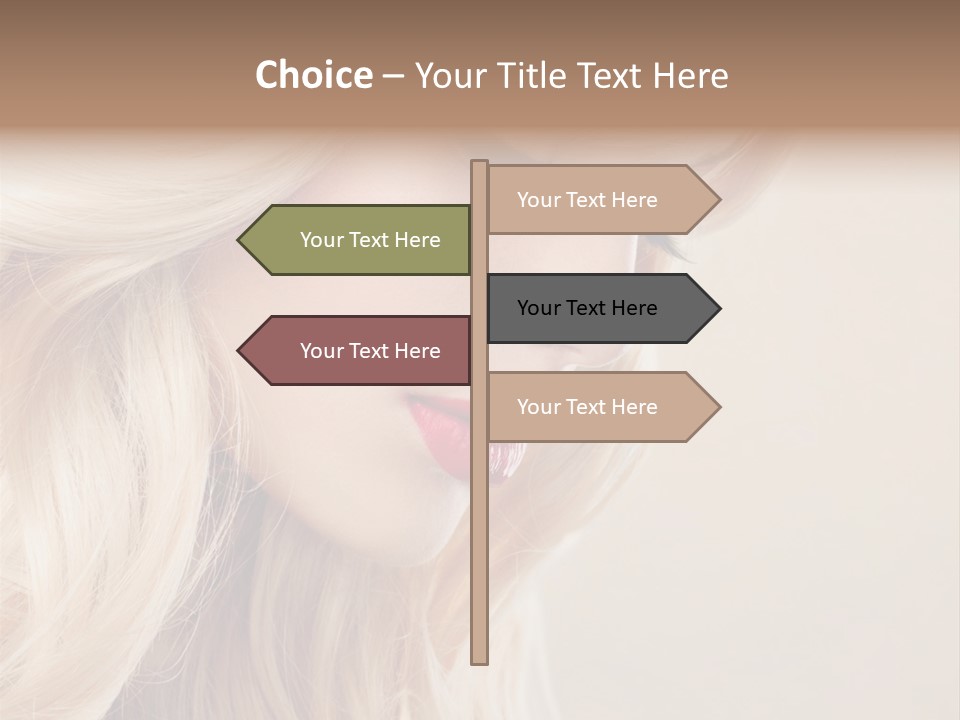 A Woman With Long Blonde Hair And Red Lipstick PowerPoint Template