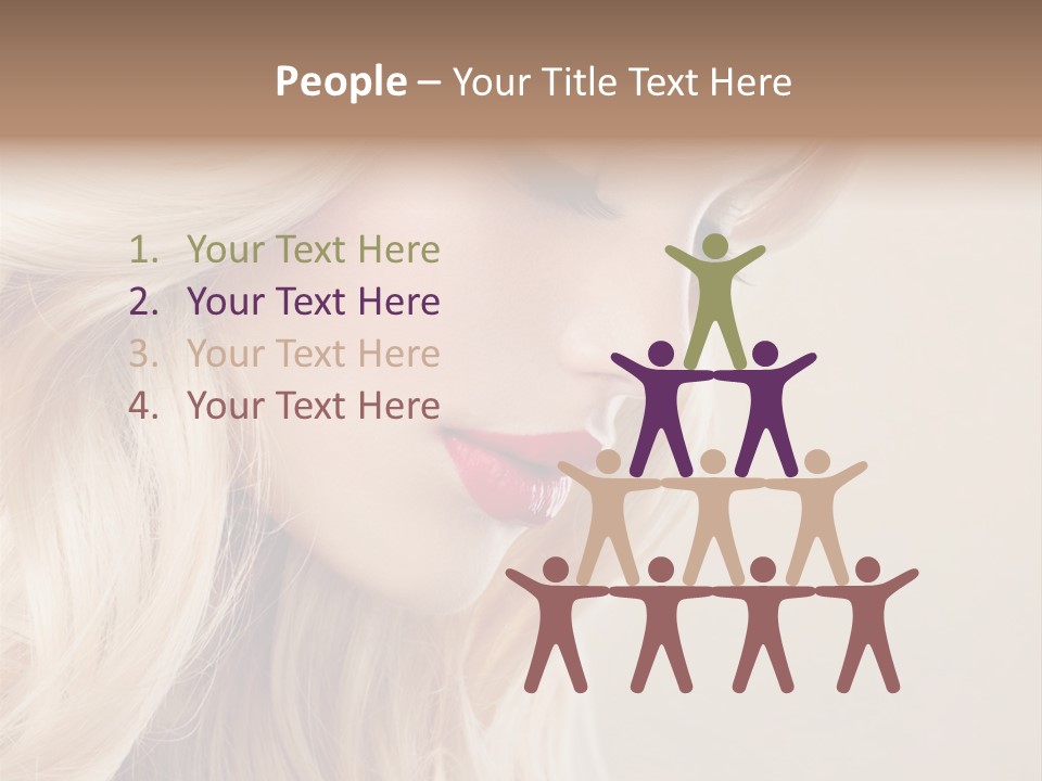 A Woman With Long Blonde Hair And Red Lipstick PowerPoint Template