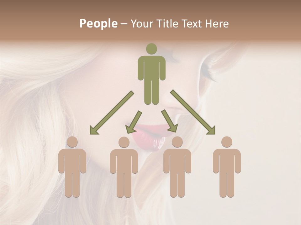 A Woman With Long Blonde Hair And Red Lipstick PowerPoint Template