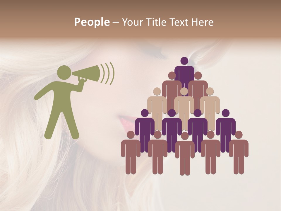 A Woman With Long Blonde Hair And Red Lipstick PowerPoint Template