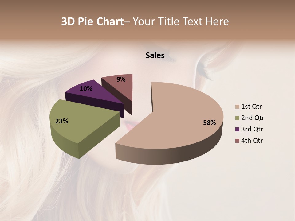 A Woman With Long Blonde Hair And Red Lipstick PowerPoint Template