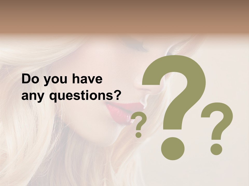 A Woman With Long Blonde Hair And Red Lipstick PowerPoint Template