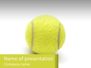 A Yellow Tennis Ball On A White Background PowerPoint Template