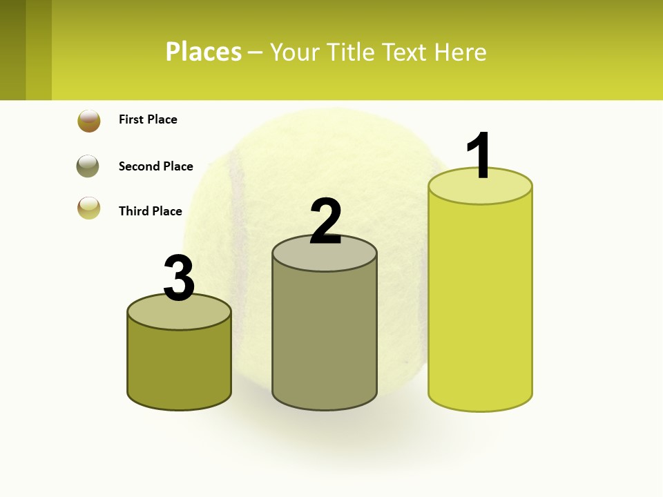 A Yellow Tennis Ball On A White Background PowerPoint Template