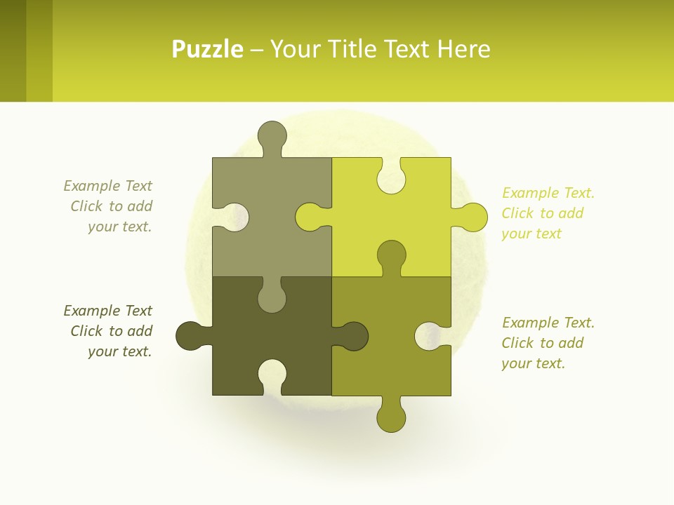 A Yellow Tennis Ball On A White Background PowerPoint Template