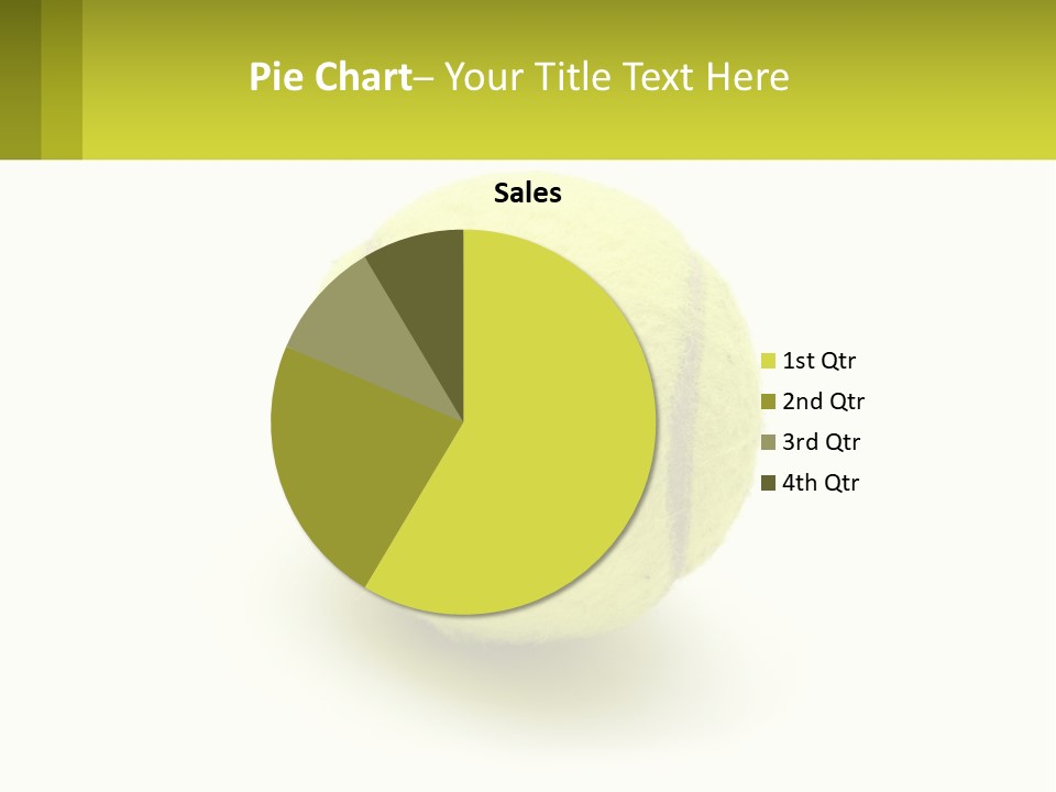A Yellow Tennis Ball On A White Background PowerPoint Template
